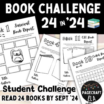 Preview of 24 in '24 ELA Reading Challenge | Read 24 by September 2024 | Book Reports
