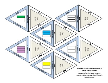 Preview of 24 self-checking fractions flashcards - identification, percents, decimals