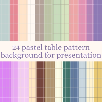 Preview of 24 table pastel pattern background for presentation