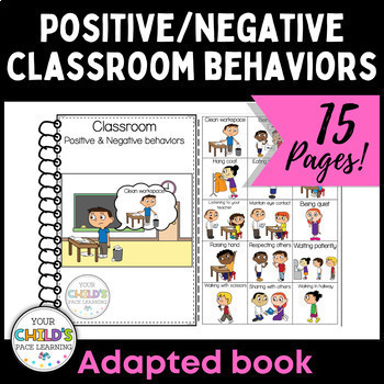 Preview of Classroom positive and negative behaviors| Adapted book