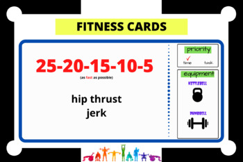 Preview of 25-20-15-10-5 Fitness Workout Cards - 2 exercises / time oriented / KB/DB P2