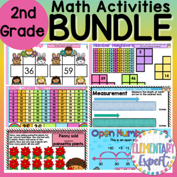 Preview of 2nd Grade Standards Based Math Digital Worksheet No Prep Activities Bundle