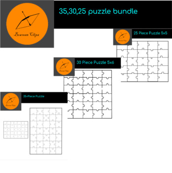 18 piece blank jigsaw puzzle template (3x6) by FireBow Clips