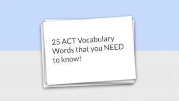 Preview of 25 ACT Vocabulary Words Unit