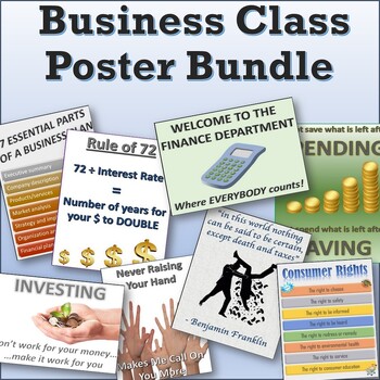Preview of 25 Awesome Funny Useful Business Education Classroom Posters Signs Bundle
