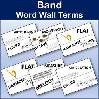 Preview of 25 Band Word Wall Terms - Printable