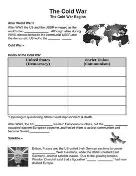 Preview of 25 - Beginnings of the Cold War - Scaffold/Guided Notes (Blank and Filled-In)