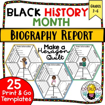 Preview of Black History Month Quilt Project- 26 Black American Biography Report Templates