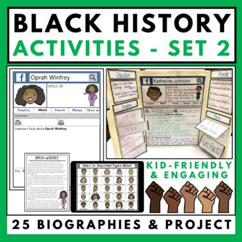 Preview of 25 Black History Month Reading Passages, Informational Writing Research Activity