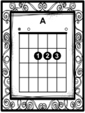 25 Black and White Swirl Guitar Chord Wall Charts. Music C