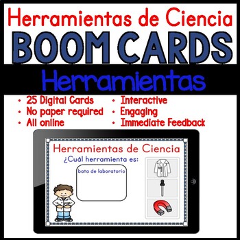Preview of 25 Boom Cards Herramientas de Ciencias Science Tools