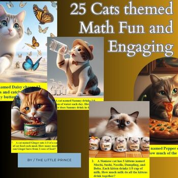 Preview of Math Activity | 25 Cats Themed Math Fun and Engaging #THANKYOU24