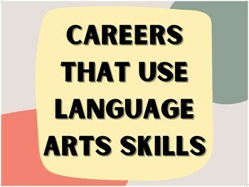 Preview of 25 Chill English Language Arts Careers Printable Posters | Muted Primary Colors