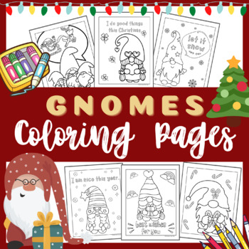 Preview of 25 Christmas Gnome Coloring Pages | Holiday Coloring Sheets for Kids