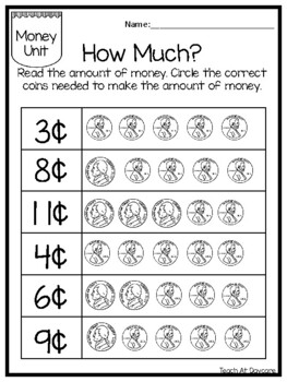 25 Circle The Correct Amount Of Money Worksheets. Kdg-3rd Grade Math.