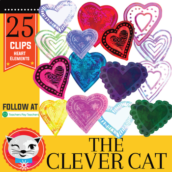 Preview of 25 Clip Art Set: Some Hearts (by The Clever Cat)