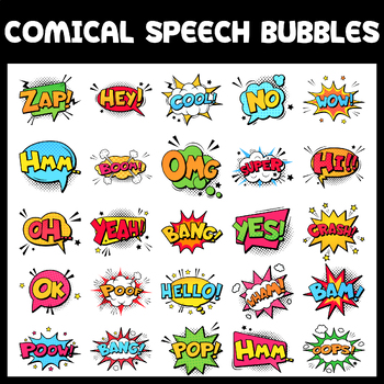 Preview of 25 Comical Speech Bubbles Clipart