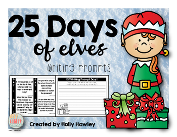 Preview of 25 Days of Elves-a Christmas writing activity