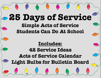 Preview of 25 Days of Service - Acts of Service for Students