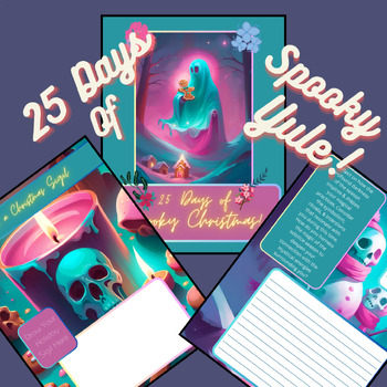 Preview of 25 Days of Spooky Christmas or Yule! Printable Advent Calendar Journal