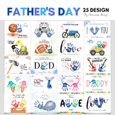 25 Design Fathers Day Handprint Footprint Keepsake For Dad