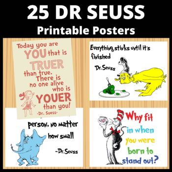 25 Dr. Seuss Classroom Posters By The Classy Classroom Vip 