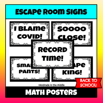 25 Escape Room Signs By Geo Me Tree Teachers Pay Teachers
