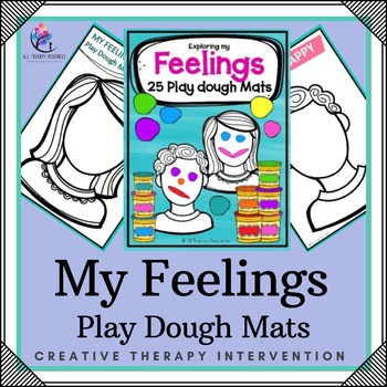 Preview of 25 Feelings Preschool Play Dough Mats - Emotion Play Doh Activities 