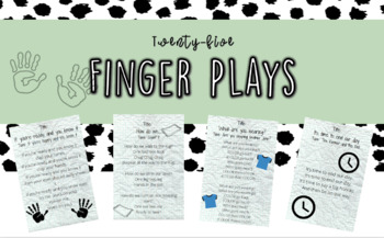Preview of 25 Finger plays for Preschool - 2nd Grade