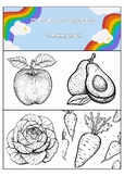 25 Fruits And Vegetables Coloring Book