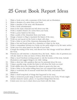 Preview of 25 Great Book Report Ideas