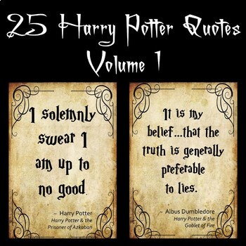 25 Harry Potter Quotes Volume 1 By The Board Room Tpt