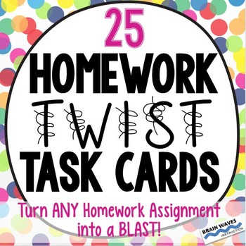 Preview of Homework Twist Task Cards:  25 Fun Tasks to Make Homework More Fun!
