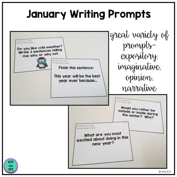 25 January Writing Prompts by KTPonTPT | Teachers Pay Teachers