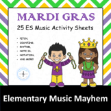 25 MARDI GRAS ES Music Activity Sheets - Notation Pitch Co
