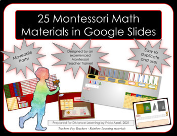 Preview of 25 Montessori Math Materials in Google Slides