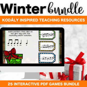 Preview of Winter Music: 25 Interactive PDF Games for Christmas, Winter, and Beyond 2016