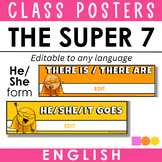 ENGLISH SUPER 7 High Frequency Verbs Posters - He/She Form