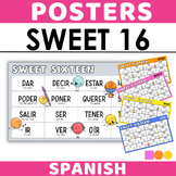 SPANISH Sweet 16 High Frequency Verbs Posters for Bulletin Board