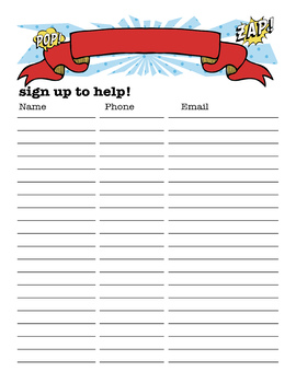25 PTA/PTO Activity Sign Up Sheets by Katie Hill TpT