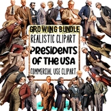 25 US Presidents of USA, US History CLIPART GROWING BUNDLE
