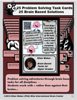 Preview of 25 Problem Solver Brain Parts and Task Cards for Upper Grades