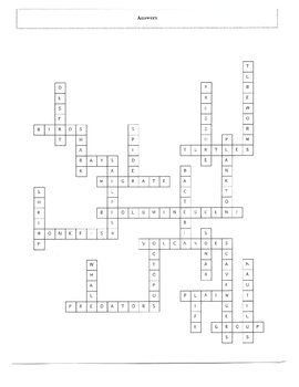 25 Question Deep Ocean Ecosystems Crossword Puzzle with Key TPT
