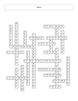 25 Question How to Train Your Dragon Crossword with Key TPT