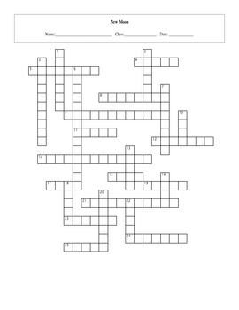 25 Question New Moon Crossword with Key by Maura Derrick Neill
