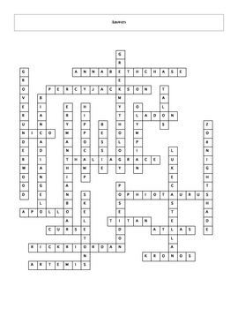 25 Question The Titan #39 s Curse Crossword with Key by Maura Derrick Neill