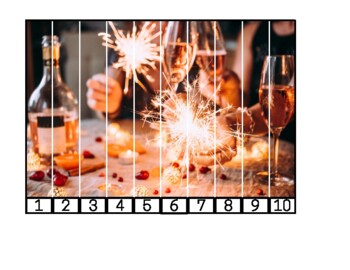 Preview of 25 Real Photo New Years Eve Number Order  Puzzle 1-10