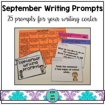 25 September Writing Prompts by KTPonTPT | TPT