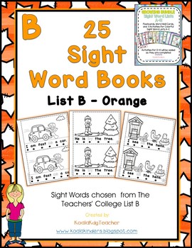Preview of 25 Sight Word Emergent Readers - List B - Orange