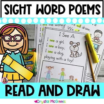 Preview of 25 Sight Word Poems Read & Illustrate | Kindergarten Reading Comprehension